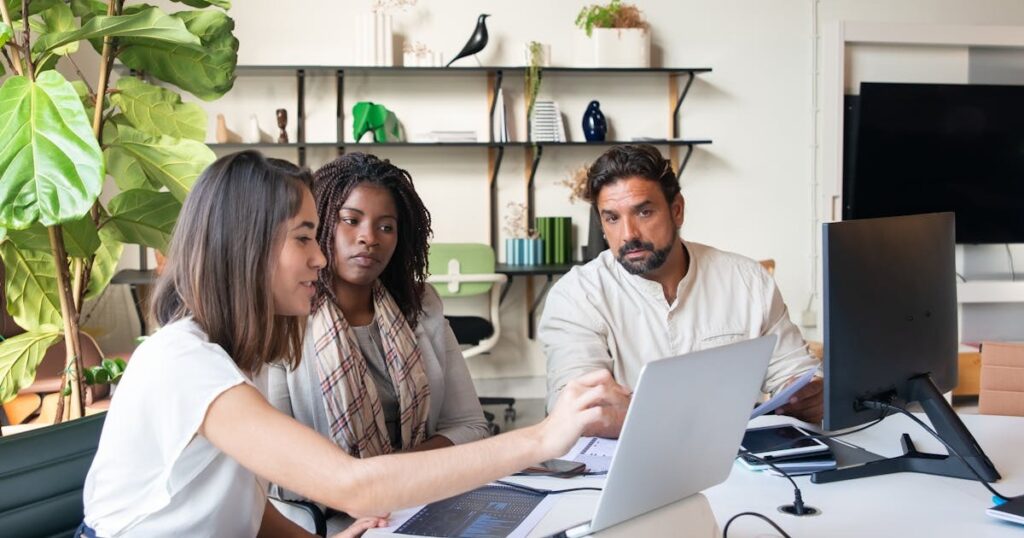 Team choosing a business site